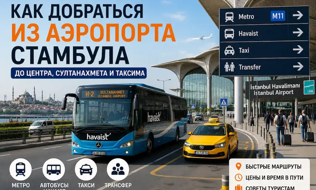 Как добраться из аэропорта Стамбула IST и Sabiha Gökçen до центра, Таксим и Султанахмет