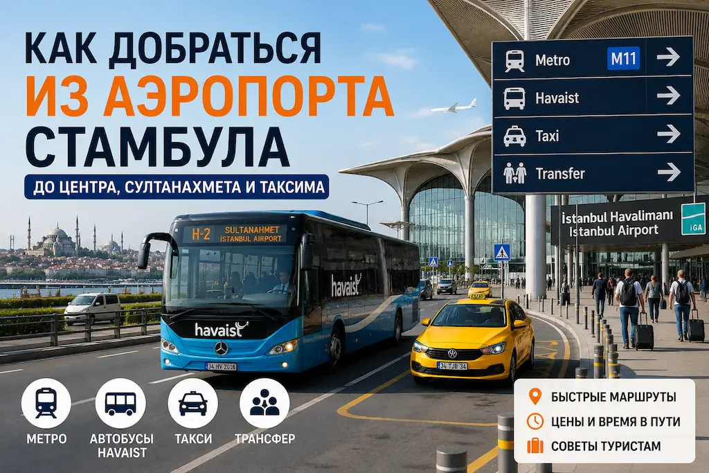 Как добраться из аэропорта Стамбула IST и Sabiha Gökçen до центра, Таксим и Султанахмет
