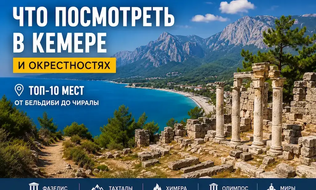 Что посмотреть в Кемере и окрестностях: Фазелис, Олимпос, Тахталы и другие достопримечательности региона Кемер